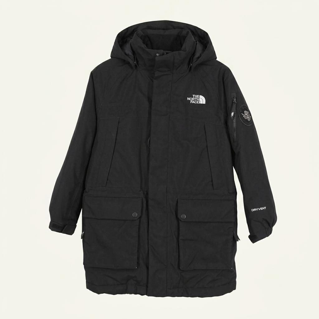노스페이스 아동 후드탈부착 구스다운패딩 블랙130 (HU35580) 1