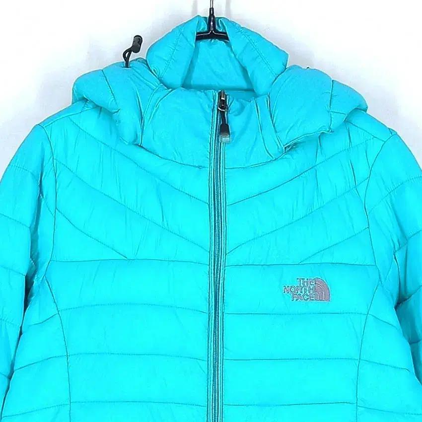 노스페이스 여성 후드탈부착 덕다운 경량패딩 민트 (HU35550) 4