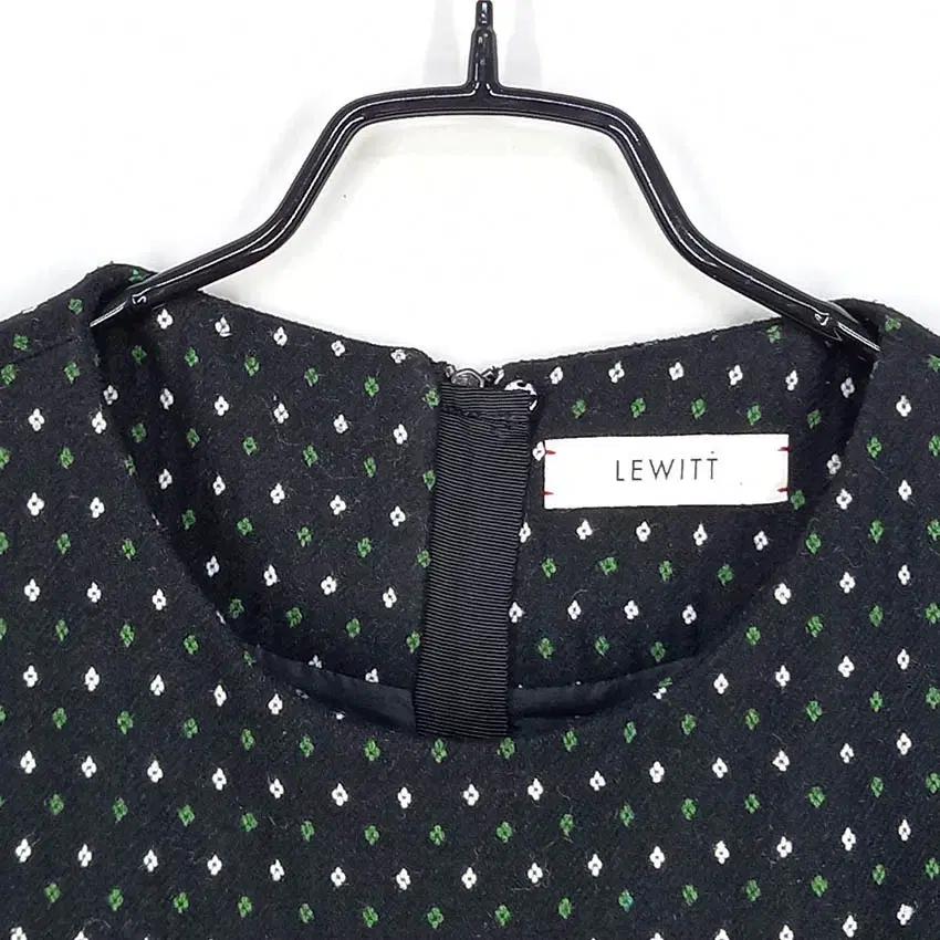 르윗 여성 잔패턴 수술 추동 미니원피스 블랙 (HU35524) 7