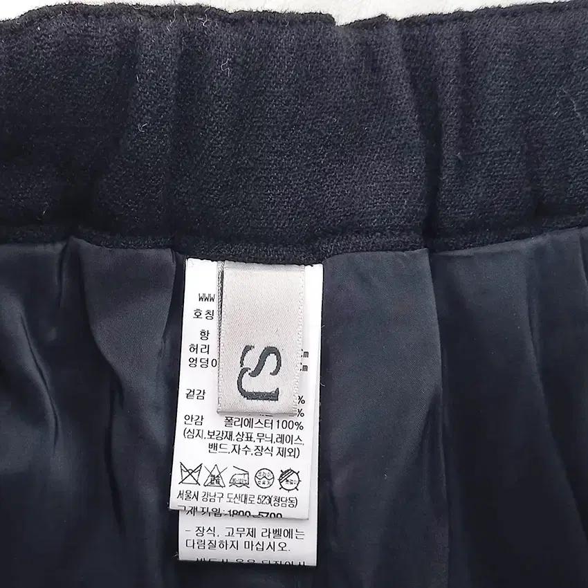 SJSJ 여성 뒷밴딩 일자핏 모직 슬랙스 블랙 (HU35272) 7