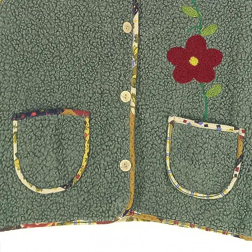 빈티지 여성 뽀글이 민소매자켓 카키F (HU35210) 5