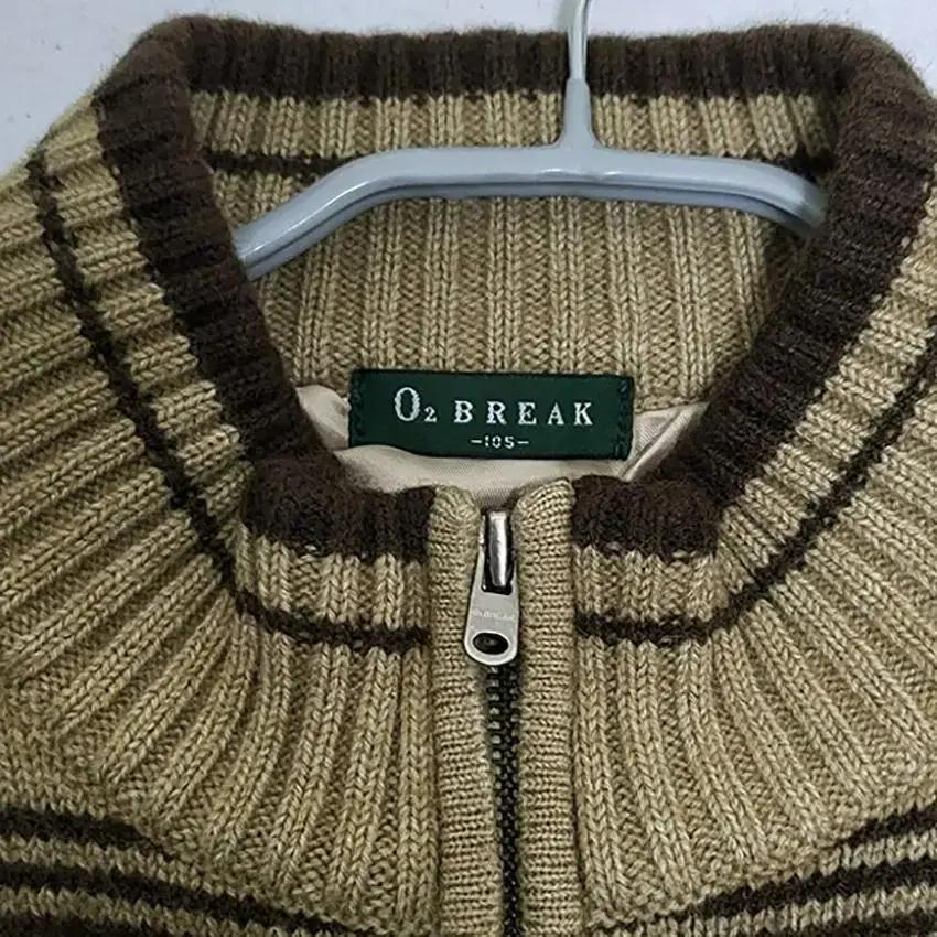 O2BREAK 남 스트라이프 방풍 니트집업 베이지105 (HU19571) 8