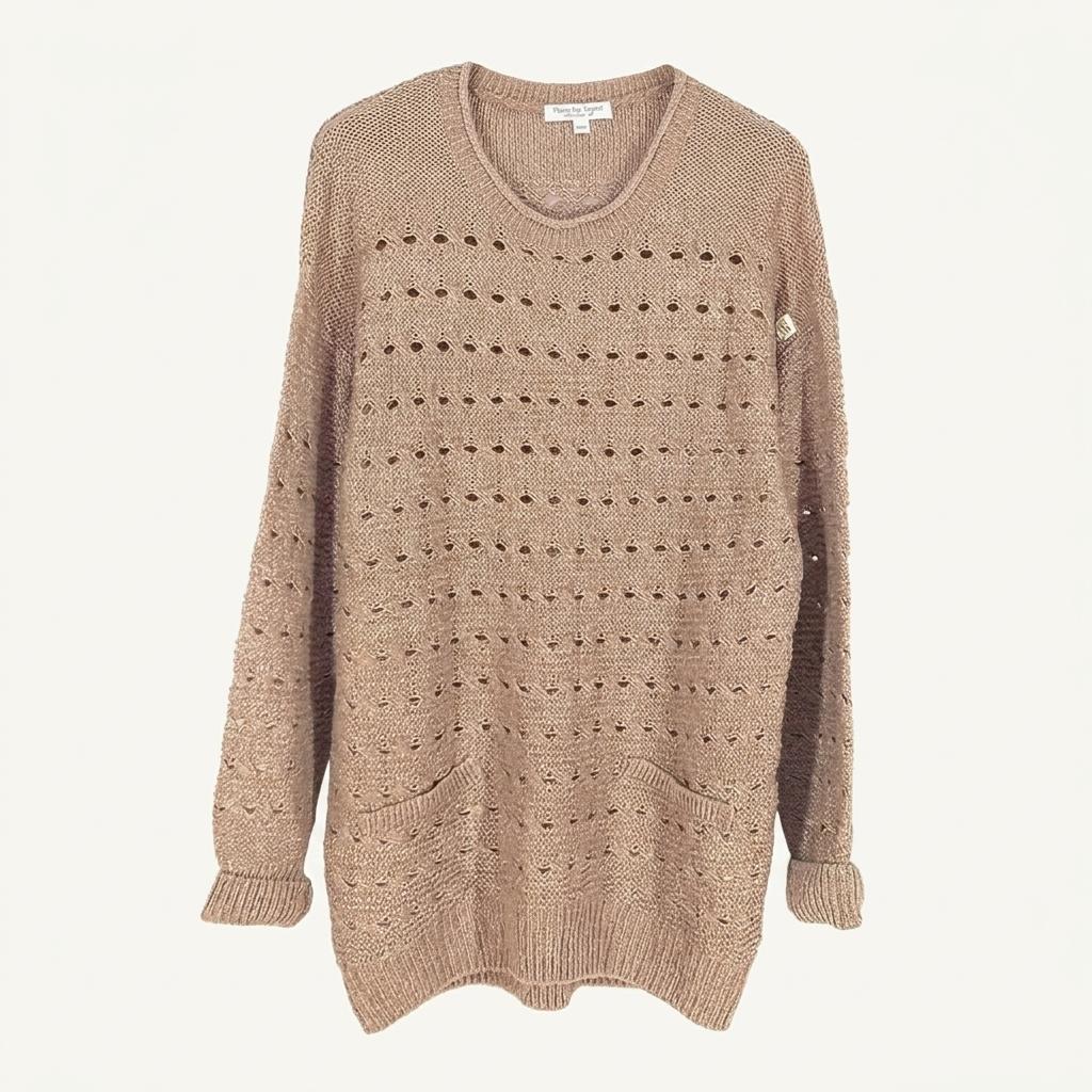 써스데이아일랜드 여성 펀칭 니트티 브라운90 (HU34983) 1