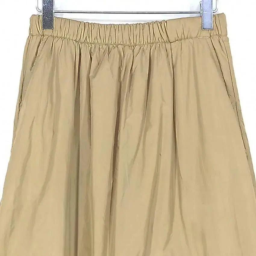 빈티지 곰돌이패치 방풍 포켓 밴딩 롱스커트 베이지 (HU28327) 4