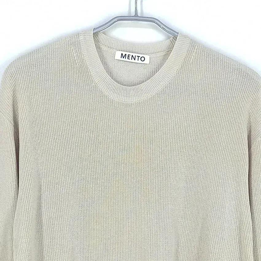 MENTO 남성 춘추 얇은 긴팔니트티 베이지 (HU34609) 4