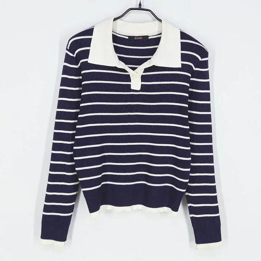 수스 여 스트라이프 카라넥 골지니트티 퍼플85 (HU34545) 2