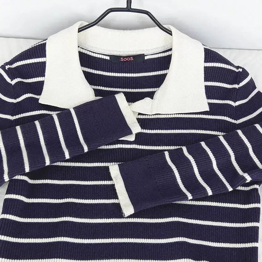 수스 여 스트라이프 카라넥 골지니트티 퍼플85 (HU34545) 6