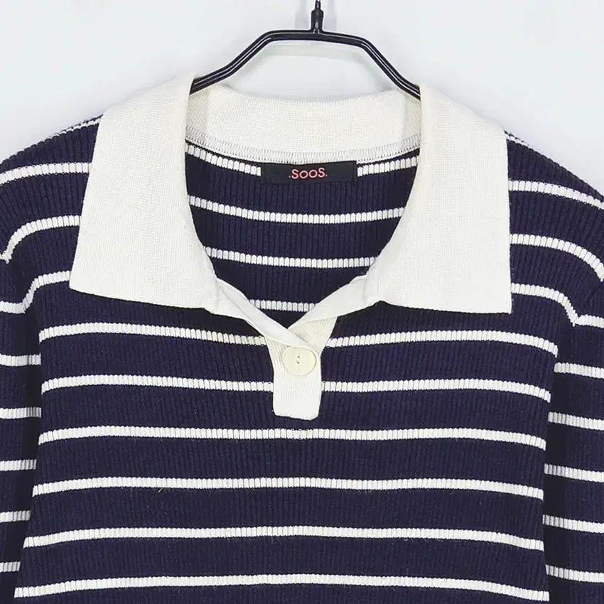 수스 여 스트라이프 카라넥 골지니트티 퍼플85 (HU34545) 4