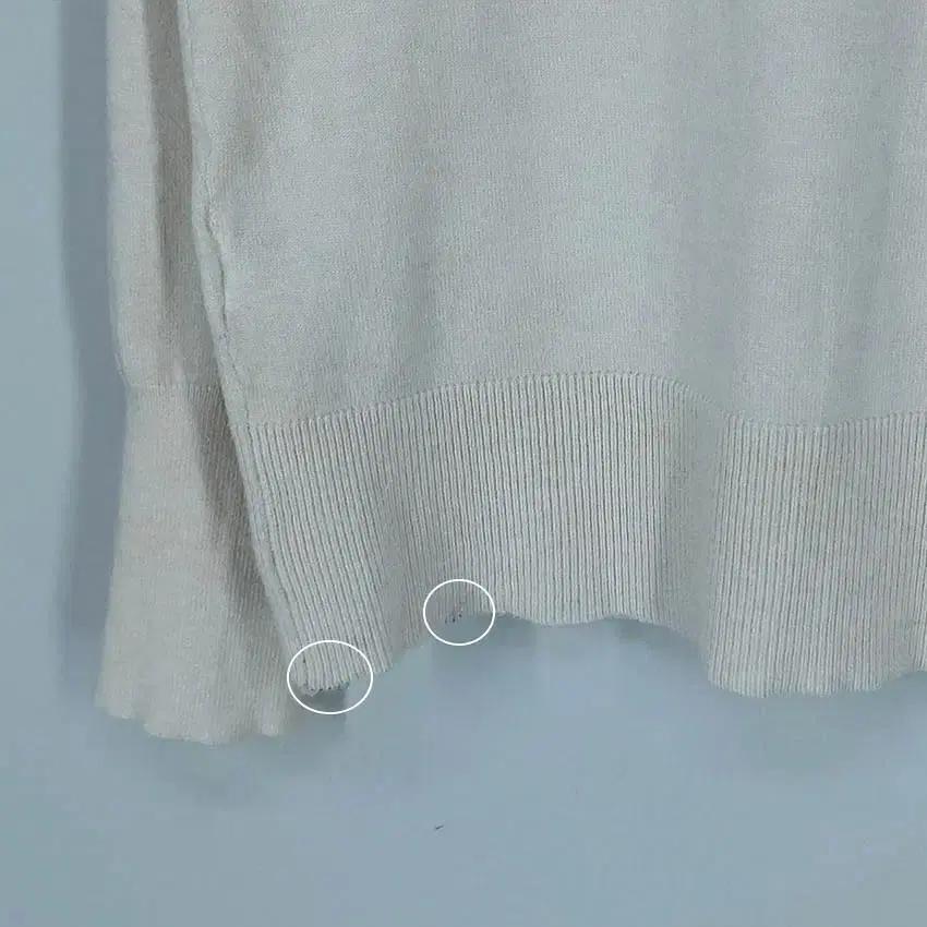 칼라거펠트 여성 포켓프린팅 니트긴팔티 베이지 (HU34505) 9