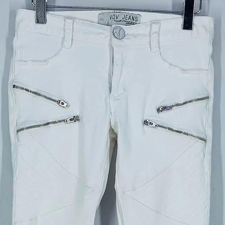 보브진 여성 약스판 스키니팬츠 아이보리 (HU34474) 4