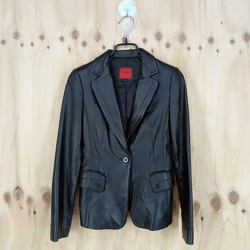 로보 여성 원버튼 양가죽 블레이저자켓 블랙 44 (HU9310) 2