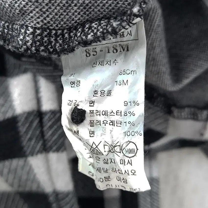 블루독 유아동 미니로고 체크 긴팔남방 블랙18M (HU26787) 8