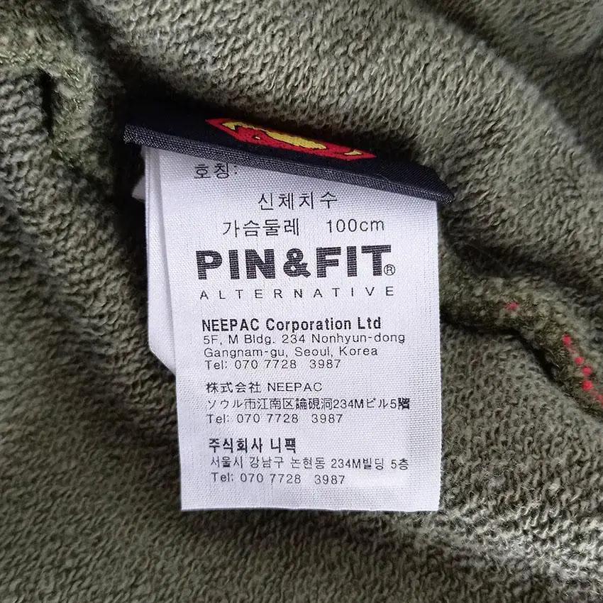 핀앤핏 남 슈퍼맨 코튼 후드집업자켓 카키100 (HU26815) 8