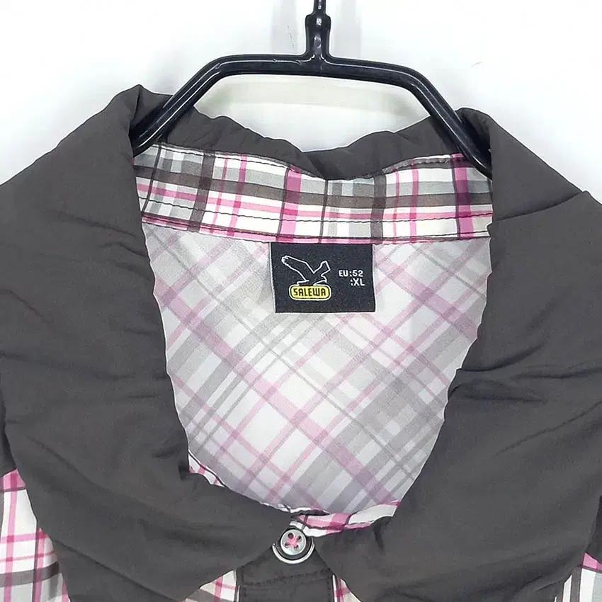 살레와 여성 앞체크 얇은 카라긴팔티 카키105 (HU34362) 7