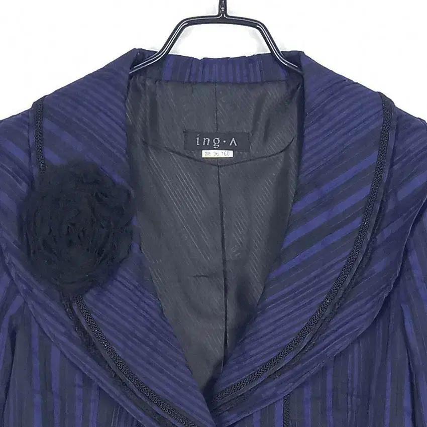 잉어 여성 스트라이프 춘추 숏자켓 블루 (HU34331) 4