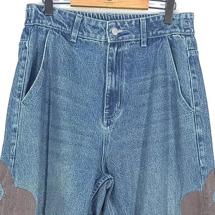 엑스톤즈 남성 프린팅 루즈핏 데님팬츠 중청M (HU34315) 4