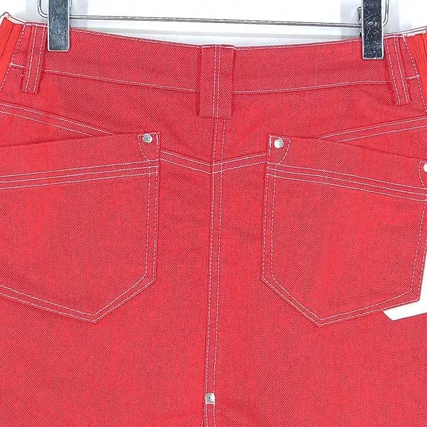 푸마 여성 데님 미니 치마바지 레드 (HU34284) 6