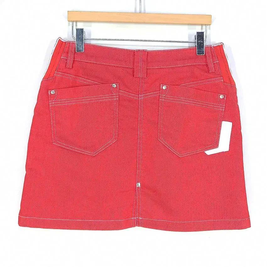푸마 여성 데님 미니 치마바지 레드 (HU34284) 3
