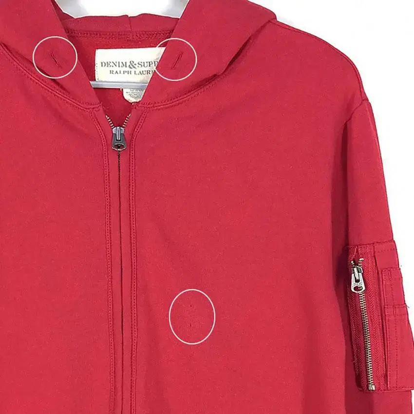 데님앤서플라이 남 안감기모 후드집업 레드 (HU26287) 9