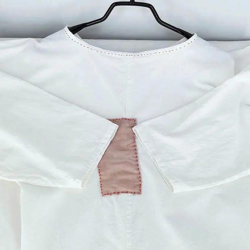 빈티지 여성 스티치 코튼 블라우스 아이보리 (HU34148) 6