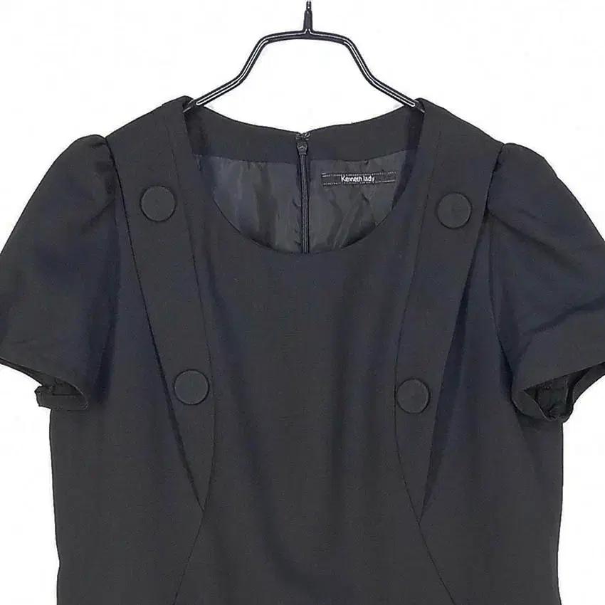 케네스레이디 여성 밑단주름 슬림 미니원피스 블랙 (HU33997) 4