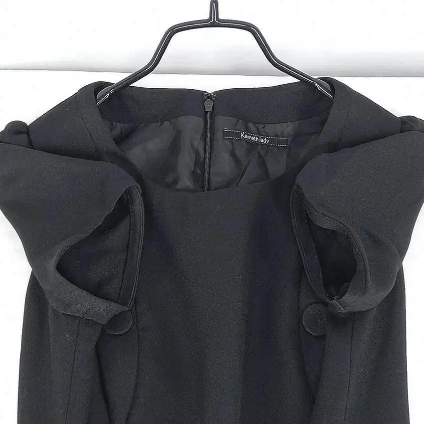 케네스레이디 여성 밑단주름 슬림 미니원피스 블랙 (HU33997) 6