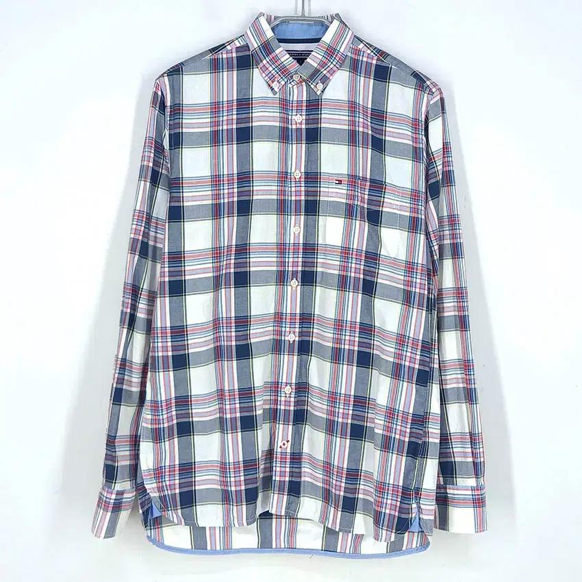 타미힐피거 남성 체크배색 뉴욕핏 셔츠 네이비 (HU33956) 2