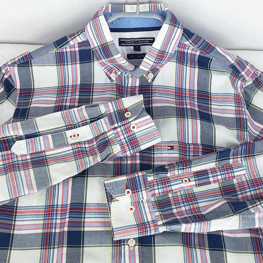 타미힐피거 남성 체크배색 뉴욕핏 셔츠 네이비 (HU33956) 6