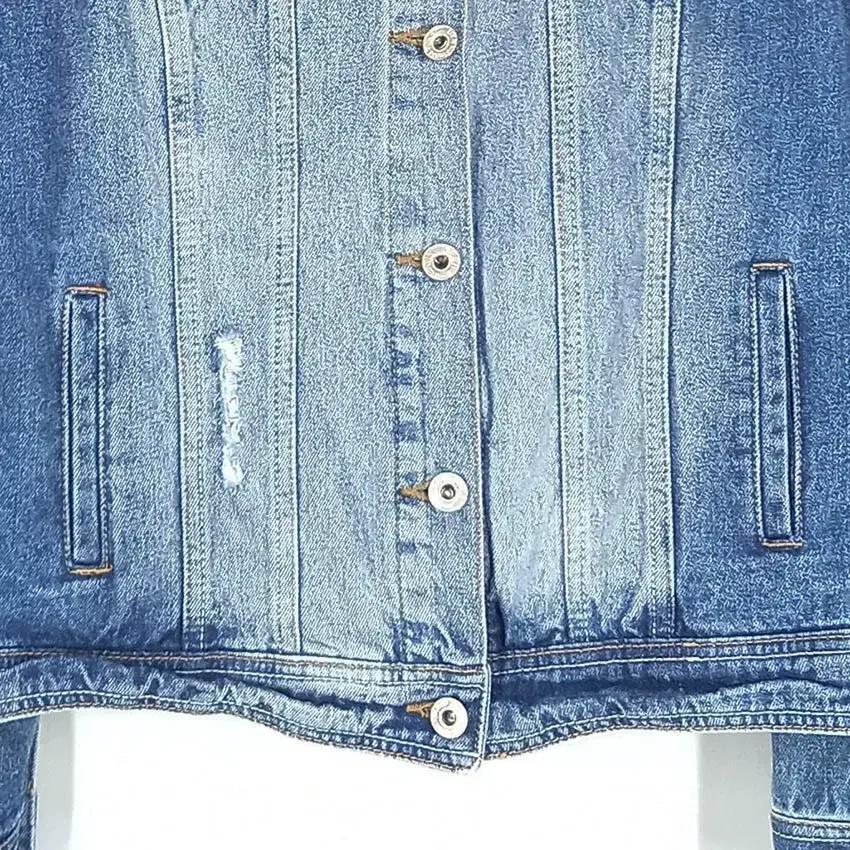 클리지 여성 워싱 헤짐 데님자켓 블루90 (HU33942) 5