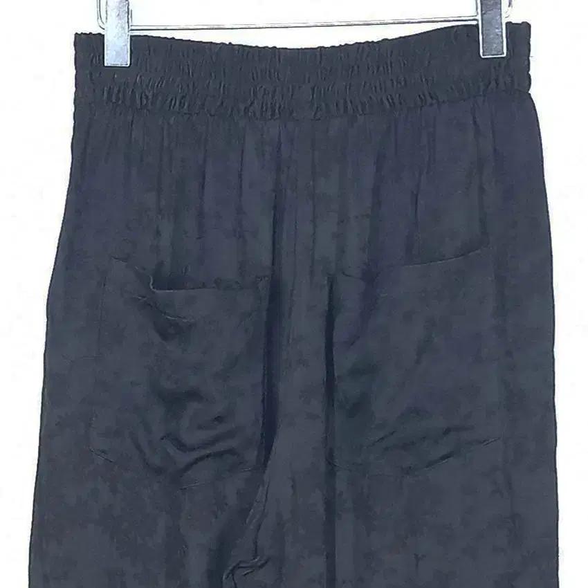 마쥬 여 뒷밴딩 자카드 루즈핏 밴딩팬츠 블랙 1  (HU33871) 6