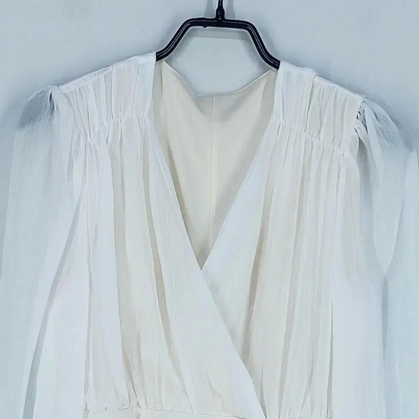 빈티지 여성 셔링 언발 미니원피스 화이트 (HU33689) 4