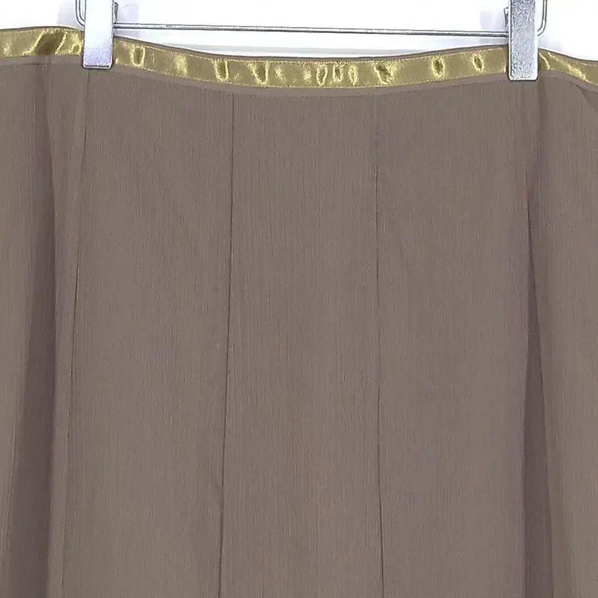 아이오디 여 배색 폴리 미디스커트 밀크브라운 (HU33549) 4