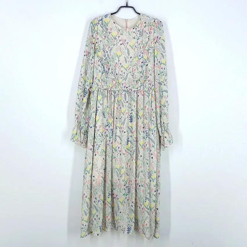 블링셀렉션 여성 패턴 쉬폰 롱원피스 베이지 (HU33524) 2