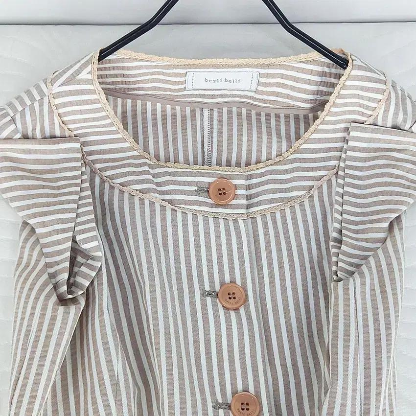 베스띠벨리 여 스트라이프 반팔블라우스 브라운 (HU33500) 6