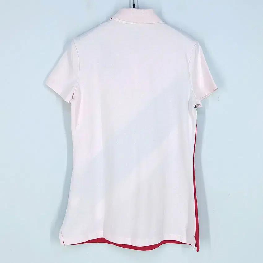타미힐피거 여 배색 영문자수 카라반팔티 연핑크 (HU33422) 3