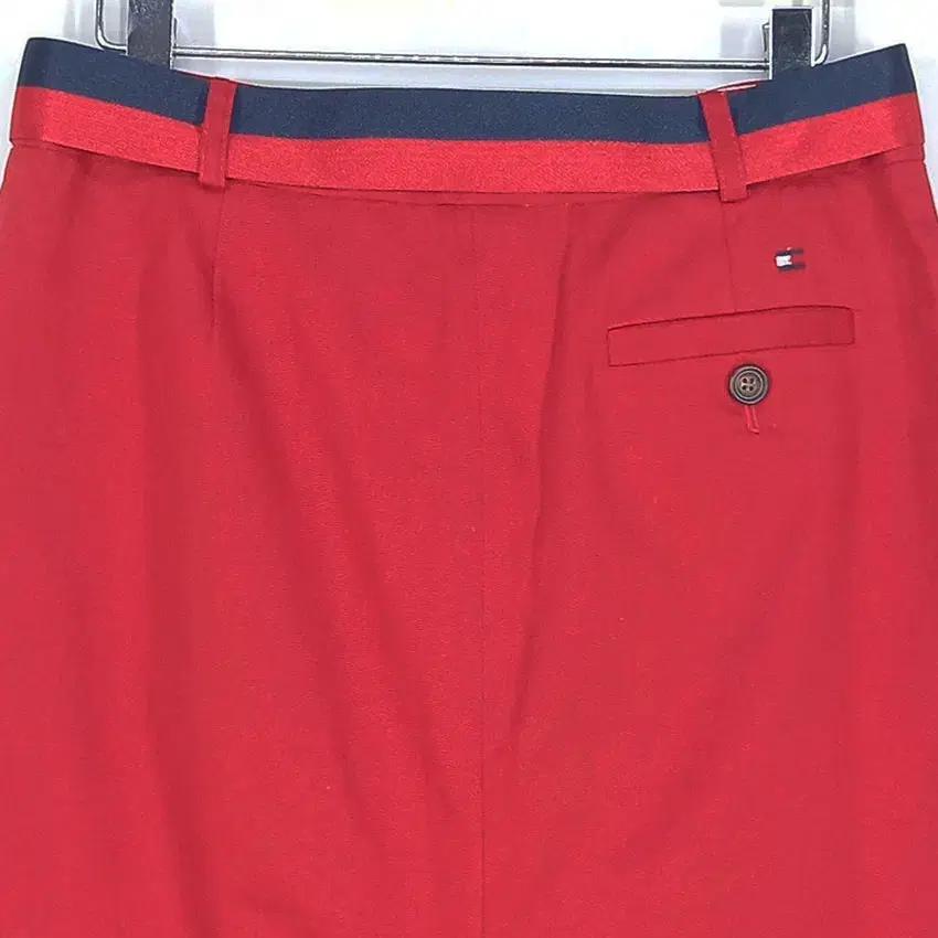 타미힐피거 여 벨트 슬림핏 스커트 레드 (HU33249) 6