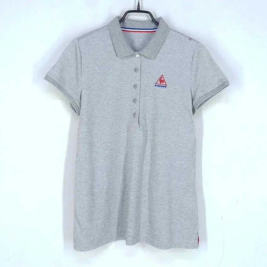 르꼬끄 여성 자수로고 핏티드 카라반팔티 그레이 (HU33207) 2