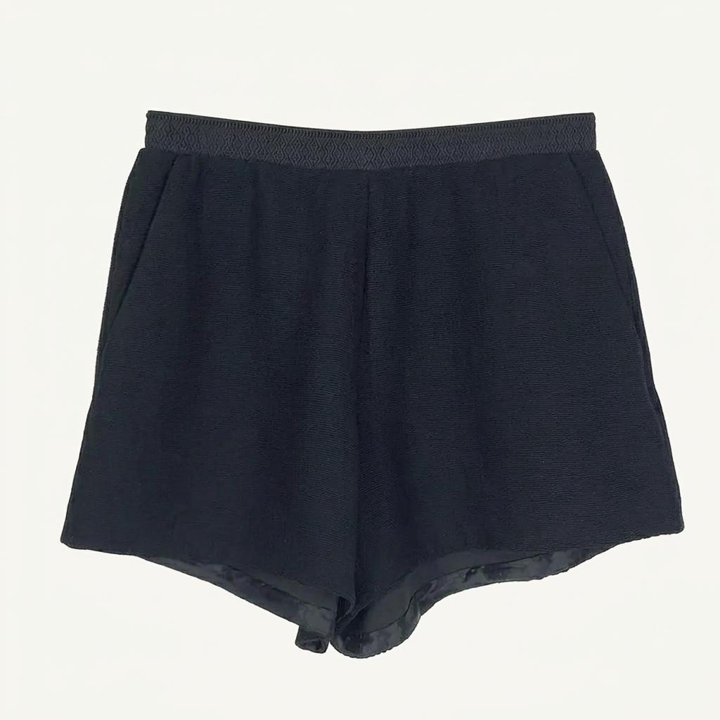 마쥬 여성 허리밴딩 가로잔줄 미니팬츠 블랙38 (HU33166) 1