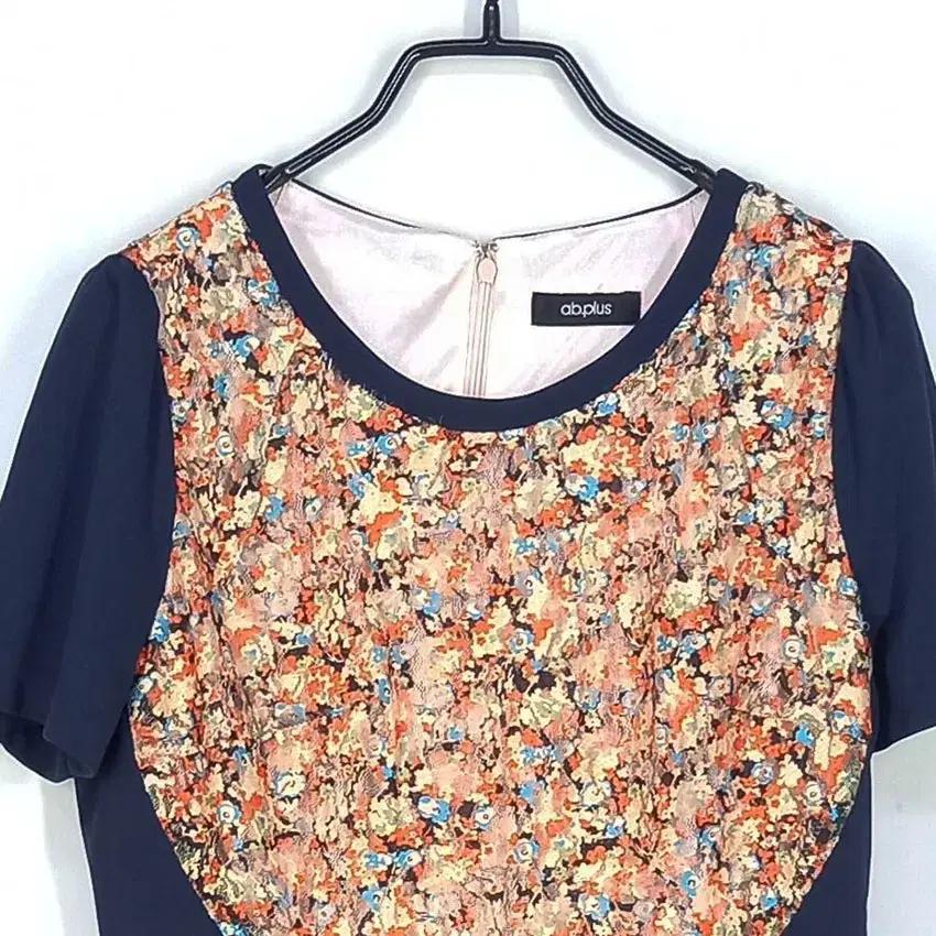 에이비플러스 플라워 망사 미니원피스 오렌지 (HU33109) 4