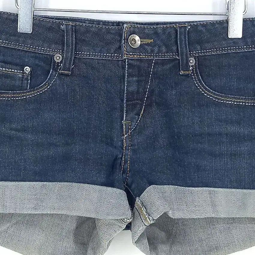 톰보이 여성 롤업 약스판 데님 미니팬츠 진청64 (HU33069) 4
