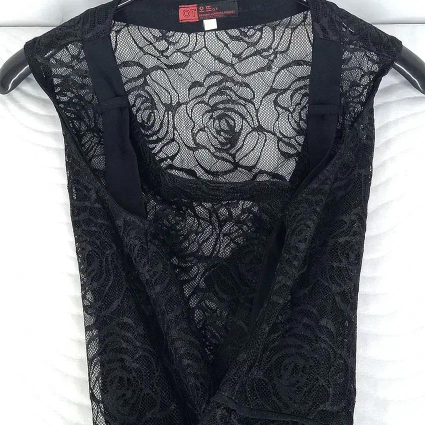 오뜨 여 플라워 시스루 오픈 민소매자켓 블랙 (HU33049) 6