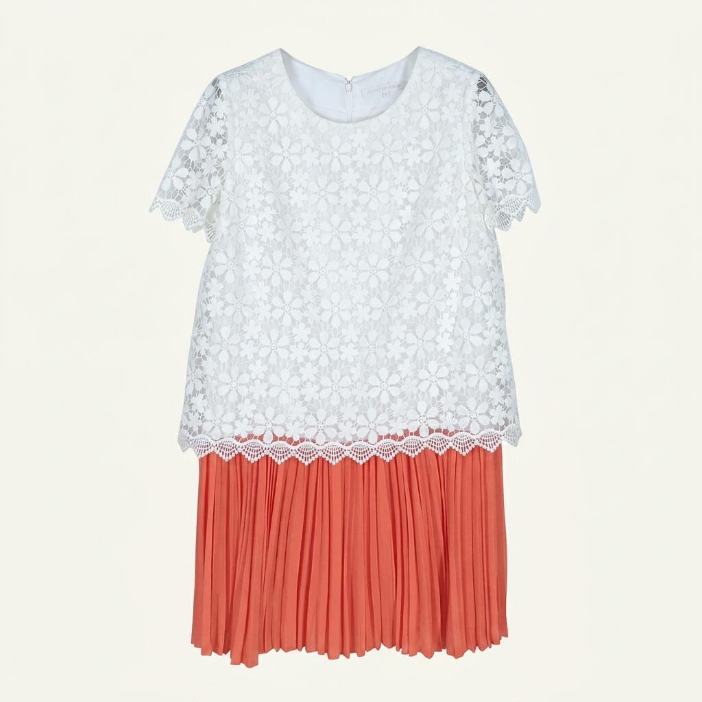 올리브데올리브 배색 레이스 미니원피스 아이보리 (HU32974) 1