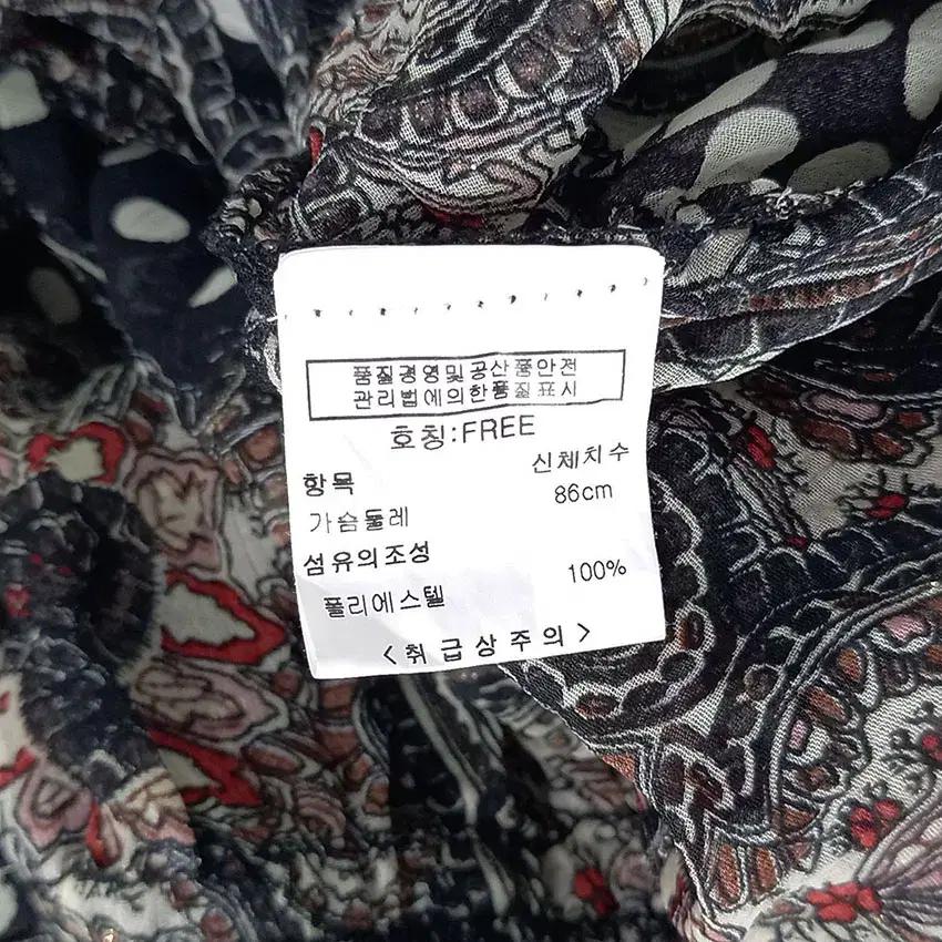 마이유 여 패턴금사 시스루 롱블라우스 블랙86 (HU32930) 8