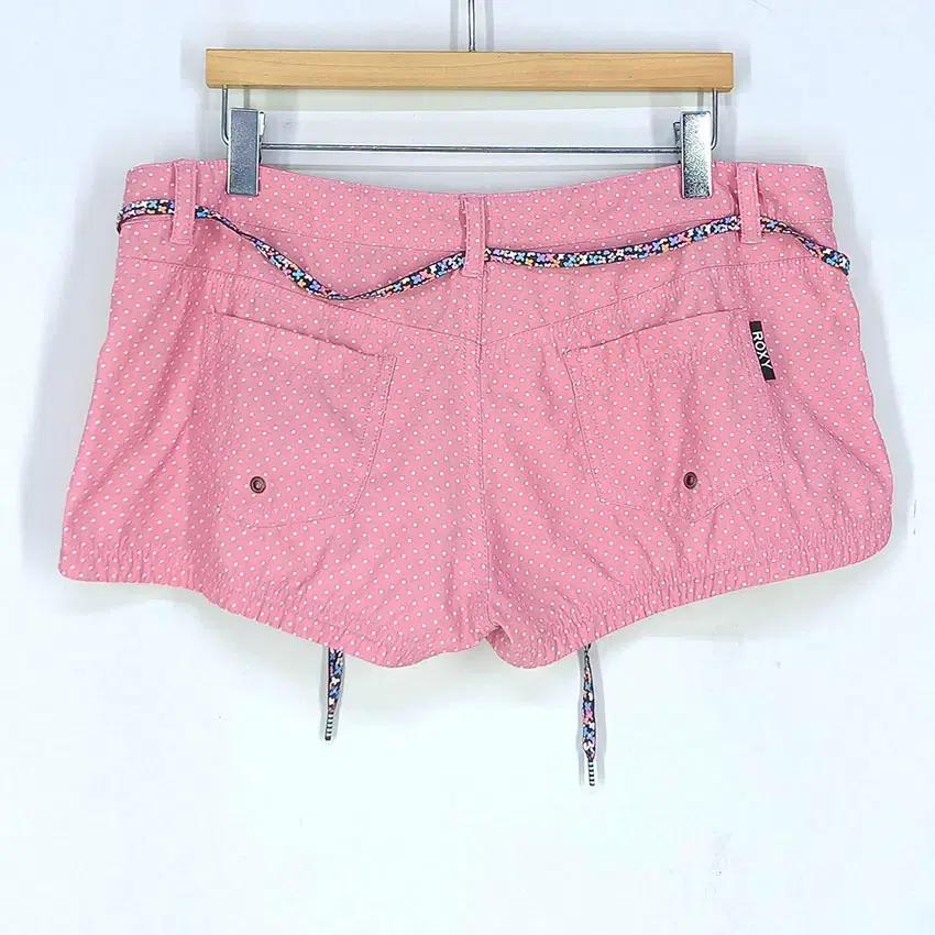 록시 여성 허리끈 로고패치 도트 미니팬츠 핑크 (HU32790) 3