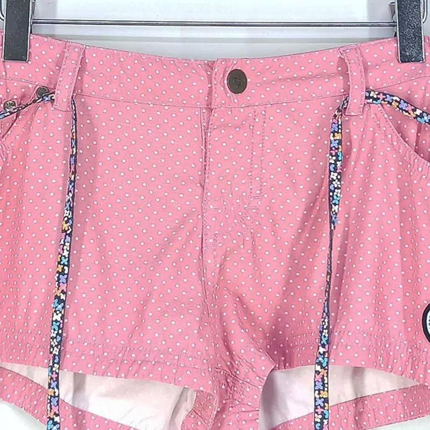 록시 여성 허리끈 로고패치 도트 미니팬츠 핑크 (HU32790) 4