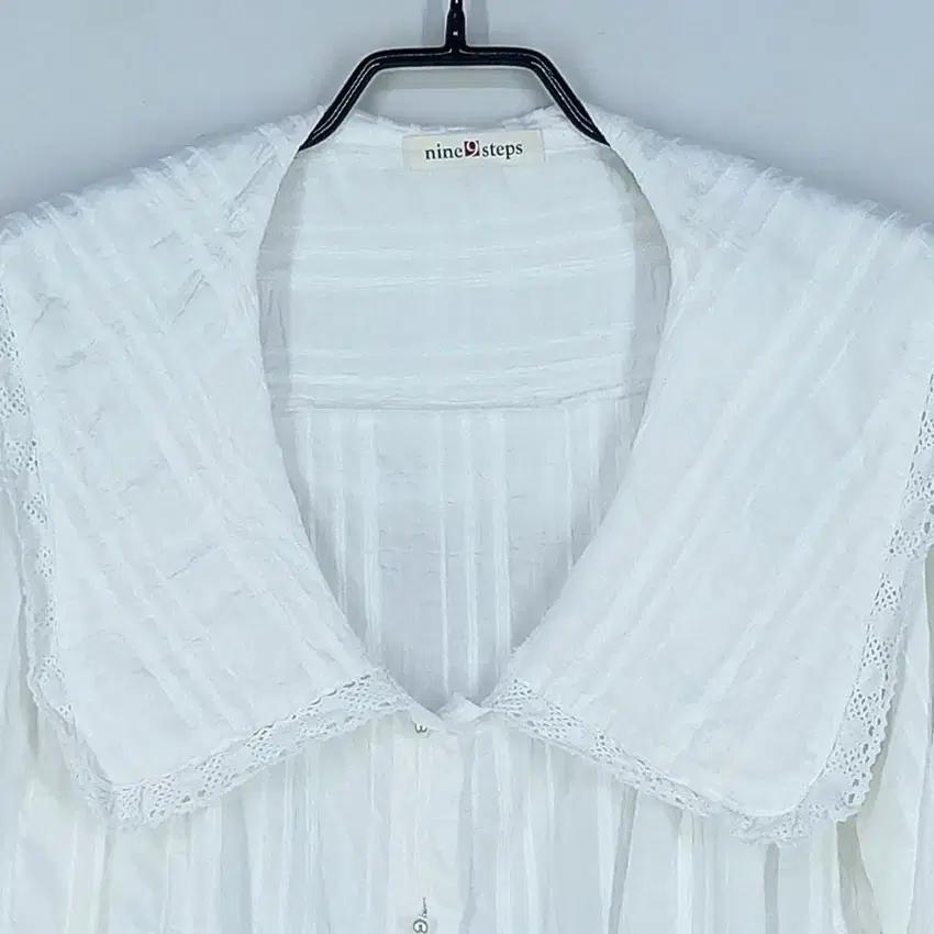 나인스텝 여 빅카라 진주버튼 블라우스 연아이보리 (HU32736) 4