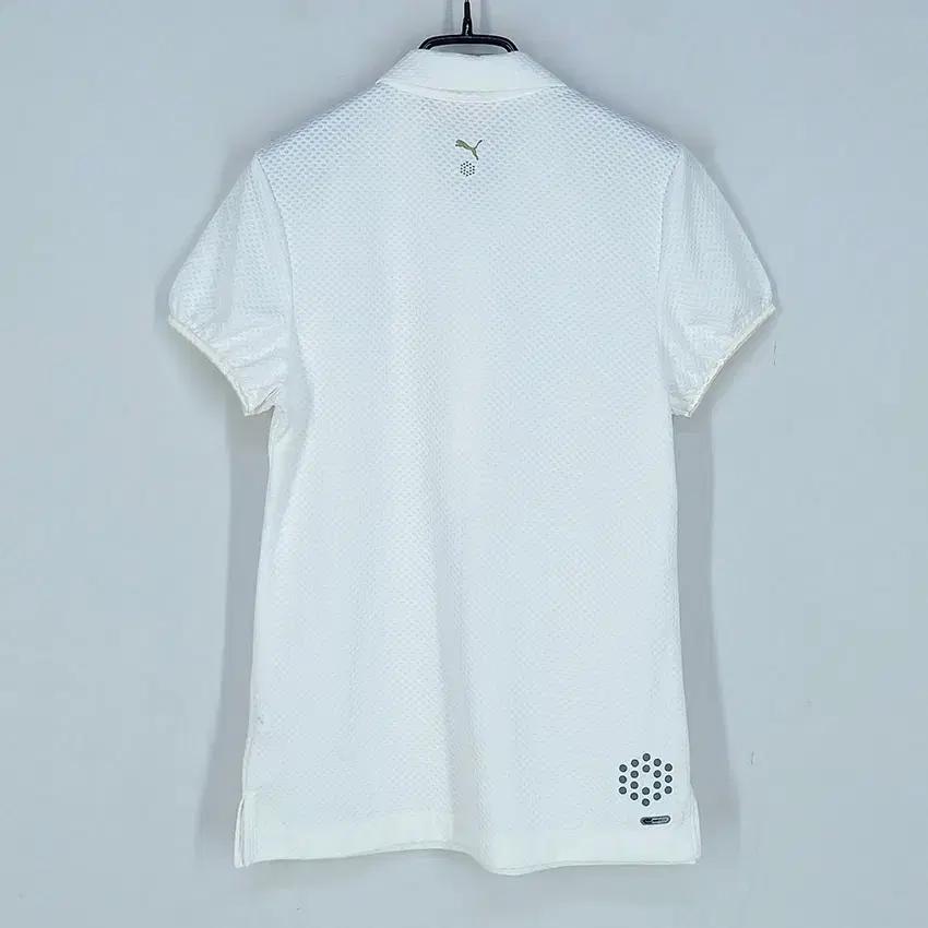 푸마 여성 로고자수 엠보 반집업 반팔티 연아이보리 (HU32725) 3