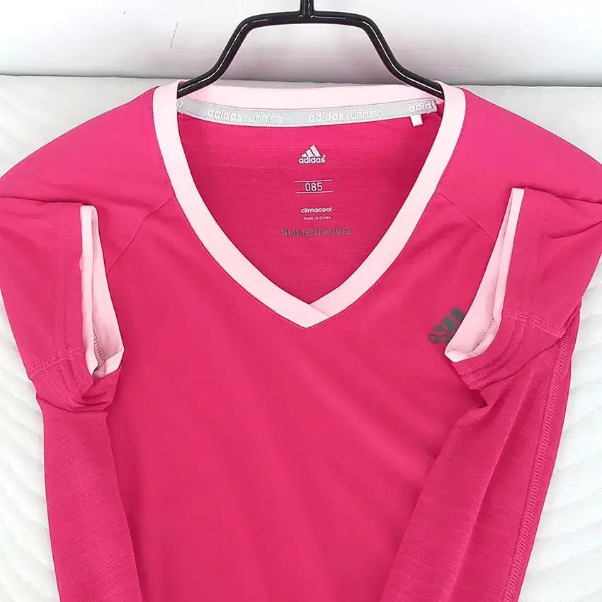 아디다스 여 SN SS 슬림핏 기능성 반팔티 핑크85 (HU32719) 6