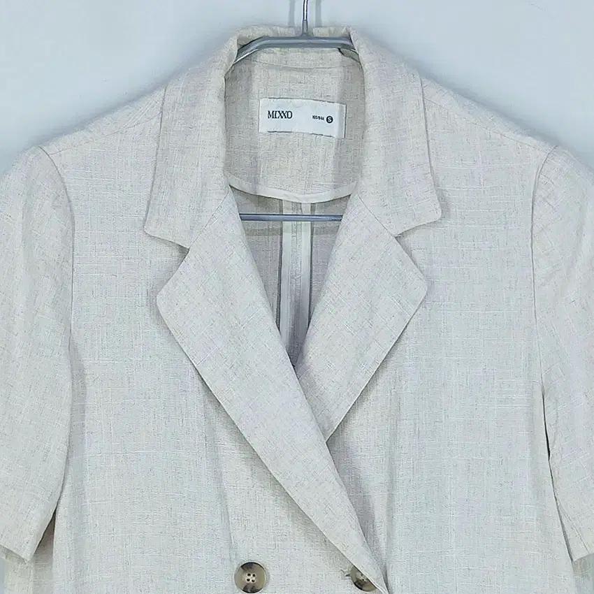 미쏘 여 더블버튼 마혼방 반팔자켓 오트밀S (HU32654) 4