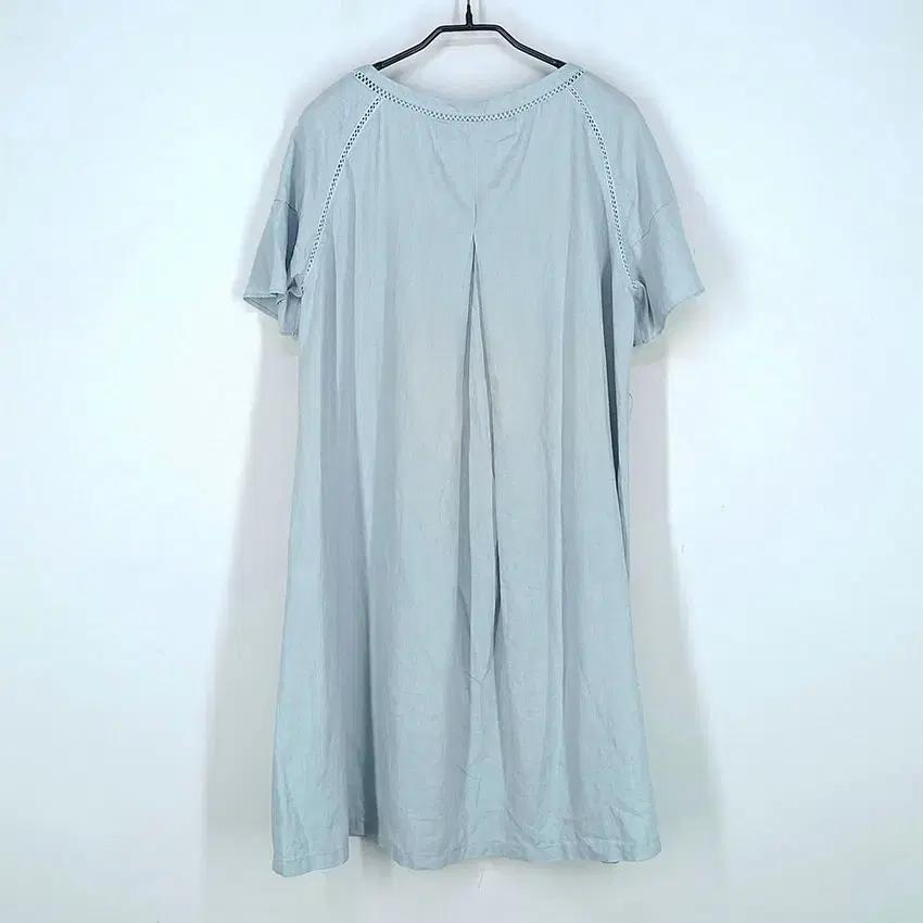 아뗴 펀칭라인 마100% 미니원피스 톤다운연블루85 (HU32535) 3
